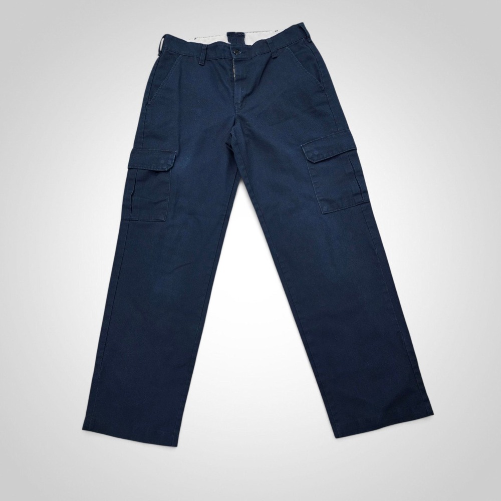 Red Kap Mens Navy Blue Cargo Work Pants Straight Leg Utility Trousers 32x32